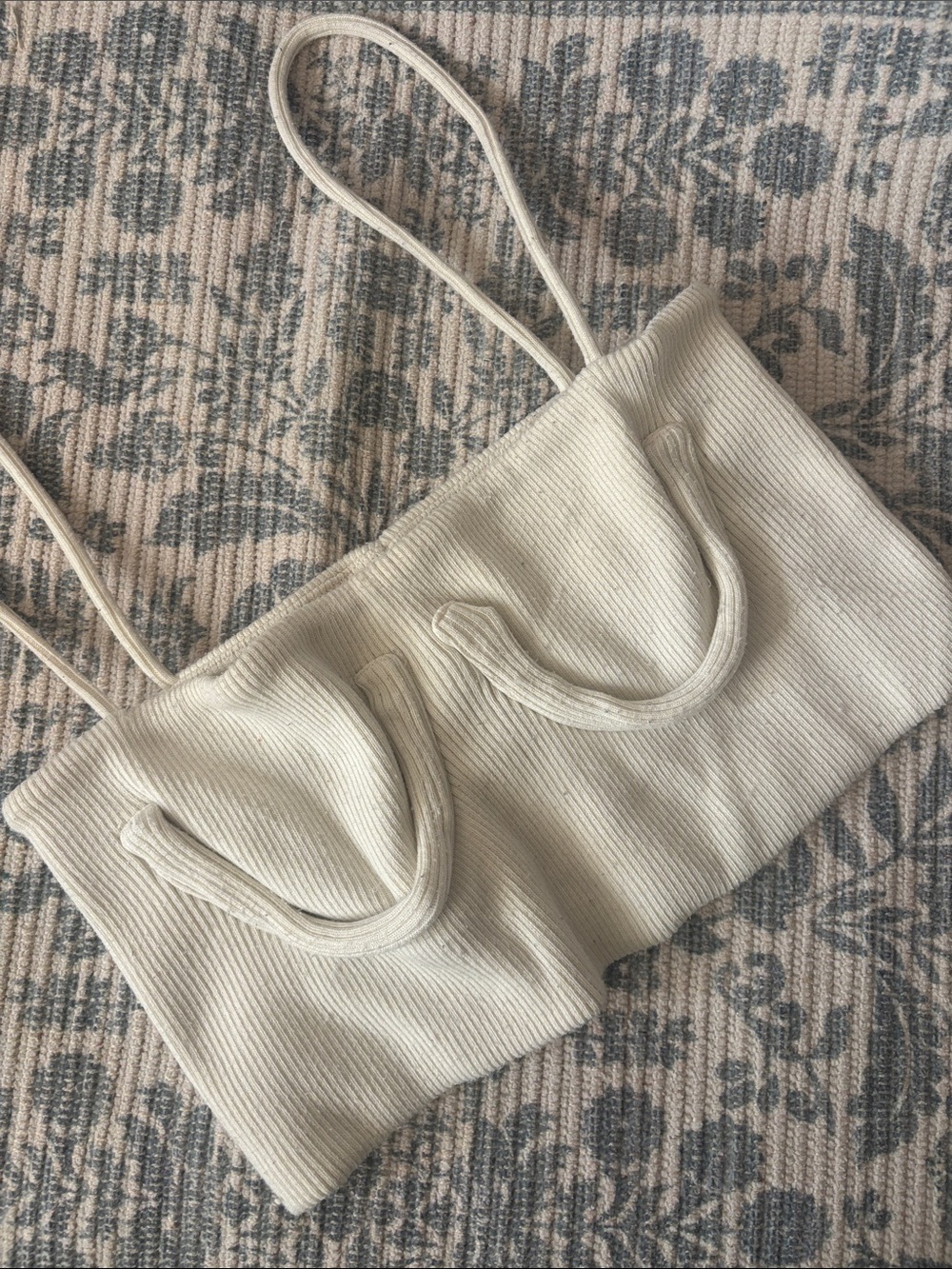 ❤️… Orseund Iris Cream Ribbed Strap Top